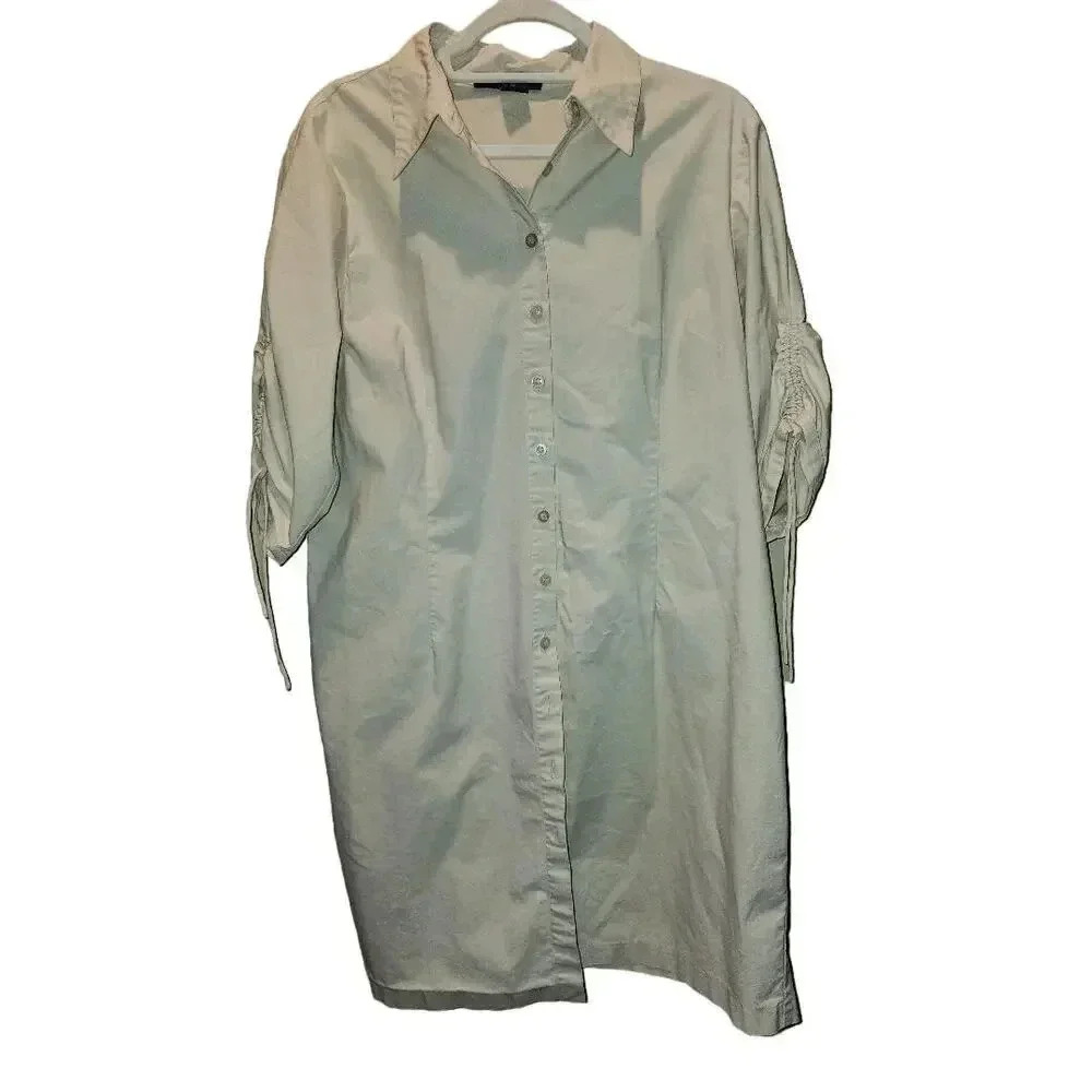 Venezia Cream Button-Front Mini Shirt Dress